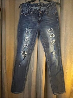 Cato Premium Distressed Women's Blue Jeans Size 10